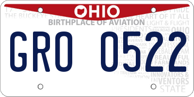 OH license plate GRO0522