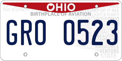 OH license plate GRO0523