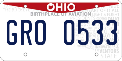 OH license plate GRO0533