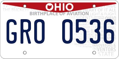 OH license plate GRO0536