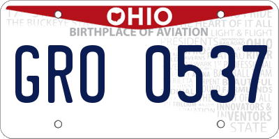OH license plate GRO0537