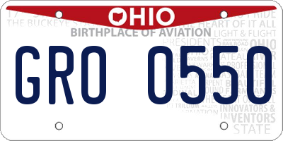 OH license plate GRO0550