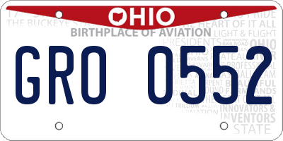 OH license plate GRO0552