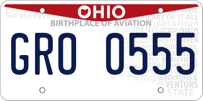 OH license plate GRO0555