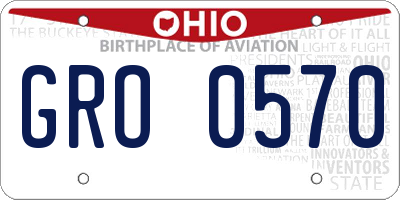 OH license plate GRO0570