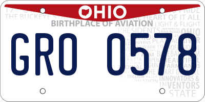 OH license plate GRO0578