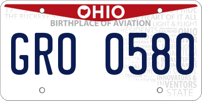 OH license plate GRO0580