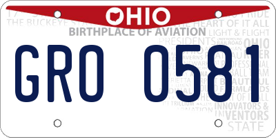 OH license plate GRO0581