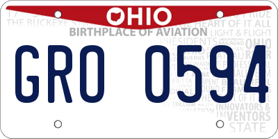OH license plate GRO0594
