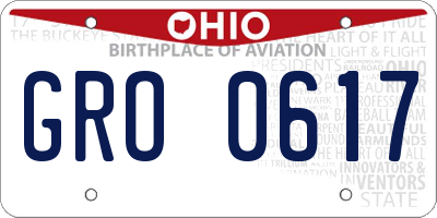 OH license plate GRO0617