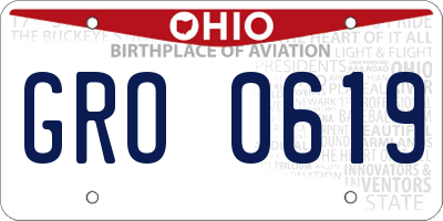 OH license plate GRO0619