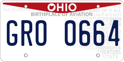 OH license plate GRO0664
