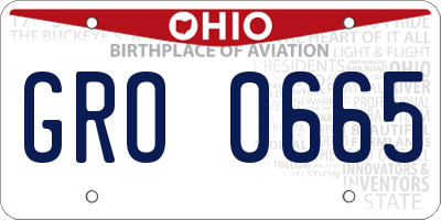 OH license plate GRO0665