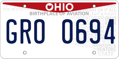 OH license plate GRO0694