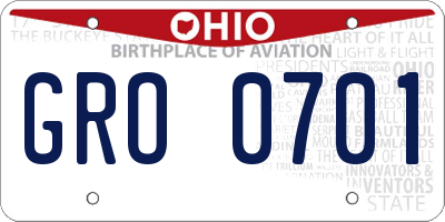 OH license plate GRO0701