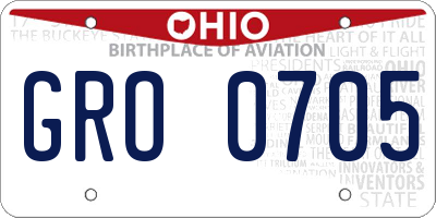 OH license plate GRO0705