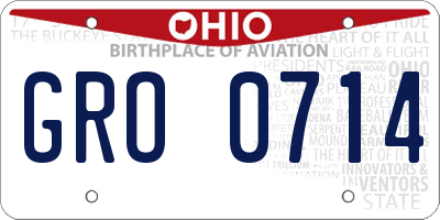 OH license plate GRO0714