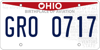 OH license plate GRO0717
