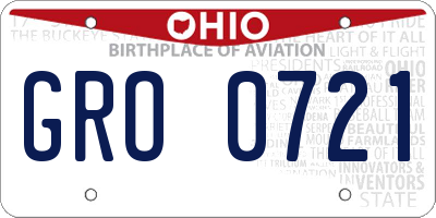 OH license plate GRO0721