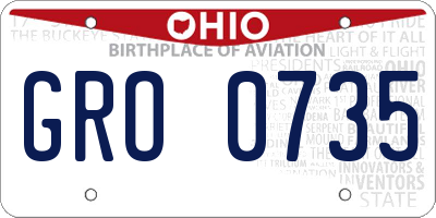 OH license plate GRO0735