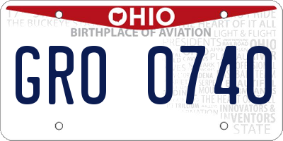 OH license plate GRO0740