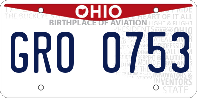 OH license plate GRO0753