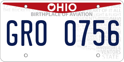 OH license plate GRO0756