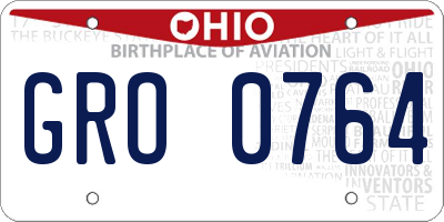 OH license plate GRO0764