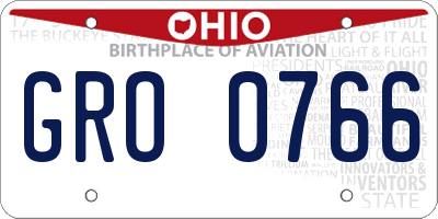 OH license plate GRO0766