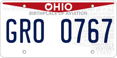 OH license plate GRO0767