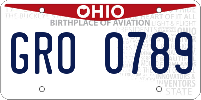 OH license plate GRO0789