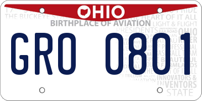 OH license plate GRO0801