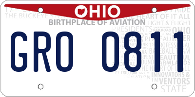 OH license plate GRO0811