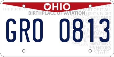 OH license plate GRO0813