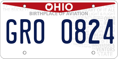 OH license plate GRO0824