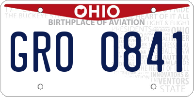 OH license plate GRO0841