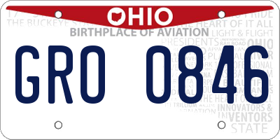 OH license plate GRO0846