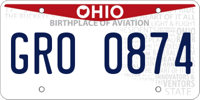 OH license plate GRO0874