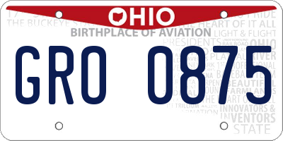OH license plate GRO0875