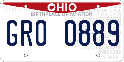 OH license plate GRO0889