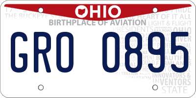 OH license plate GRO0895