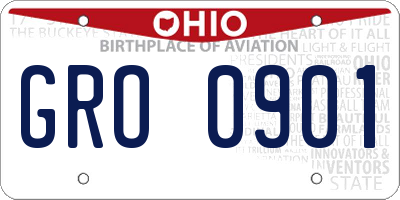OH license plate GRO0901