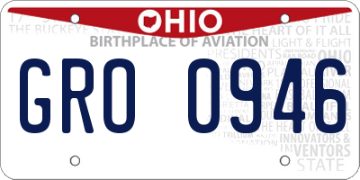 OH license plate GRO0946
