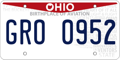 OH license plate GRO0952
