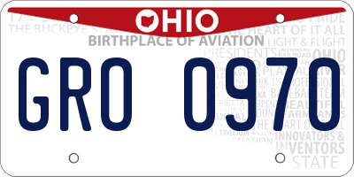 OH license plate GRO0970