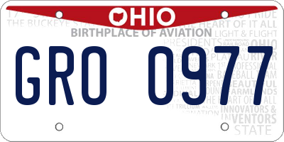 OH license plate GRO0977