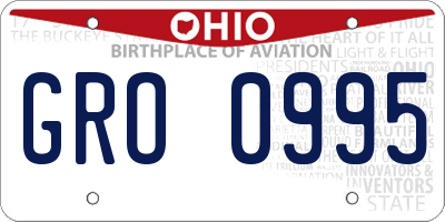OH license plate GRO0995