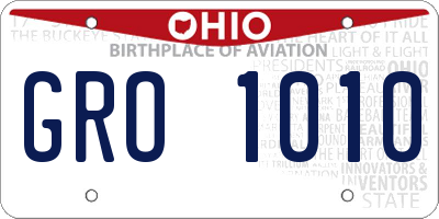 OH license plate GRO1010