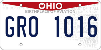 OH license plate GRO1016