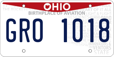 OH license plate GRO1018